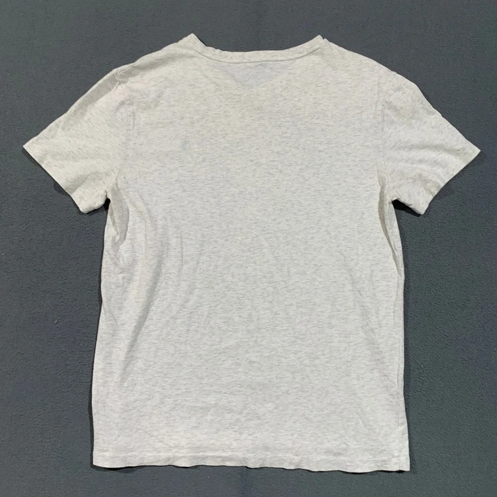 Polo Ralph Lauren T-Shirt Men Medium Gray Heather V-Neck Cotton Pony Logo Tee